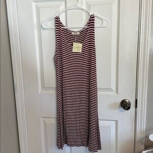 Olivia Rae Maroon and White Striped Dress